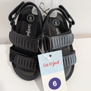 Cat & Jack Black Boys Sandals size 6